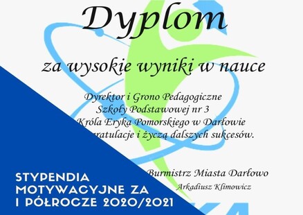 Stypendia - I półrocze roku szkolnego 2020/2021